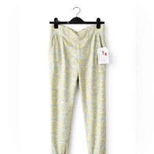 Stylish Women's Yellow and Gray Patterned Joggers